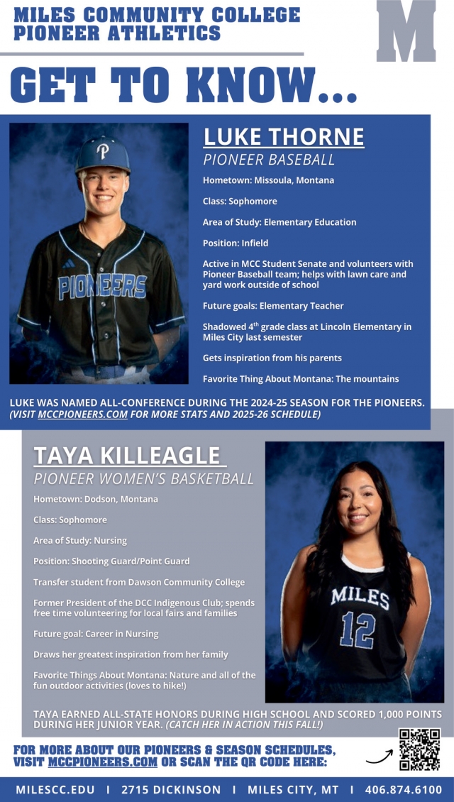 Pioneer Athletics, Miles Community College, Miles City, MT