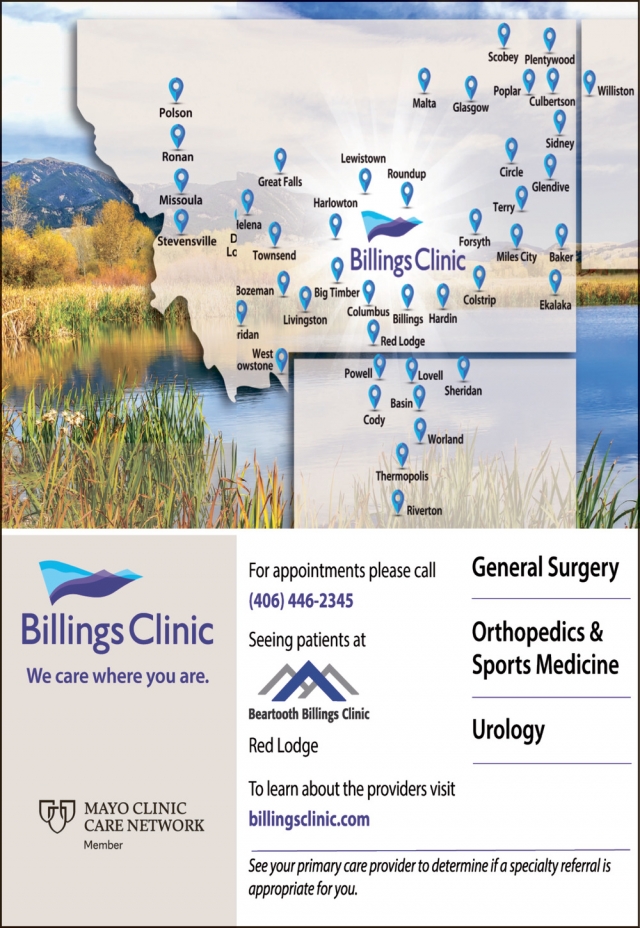General Surgery, Beartooth Billings Clinic, Red Lodge, MT