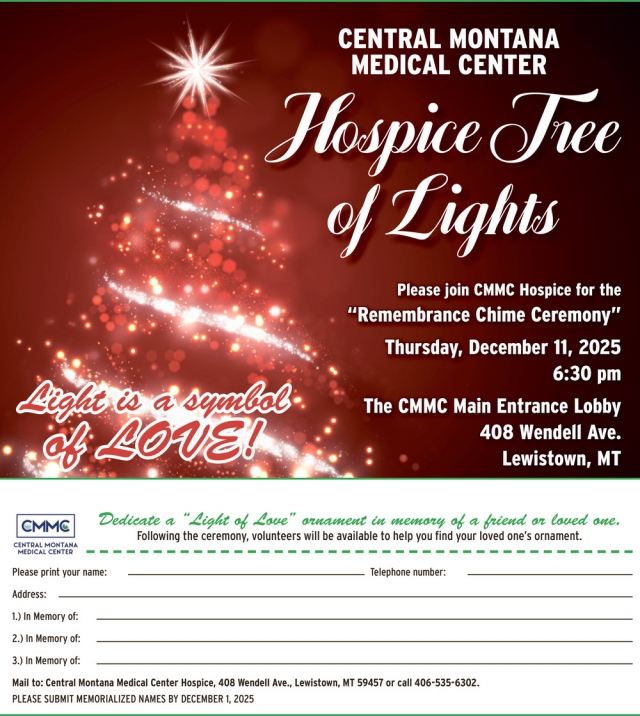 Hospice Tree of Lights, Central Montana Medical Center, Lewistown, MT