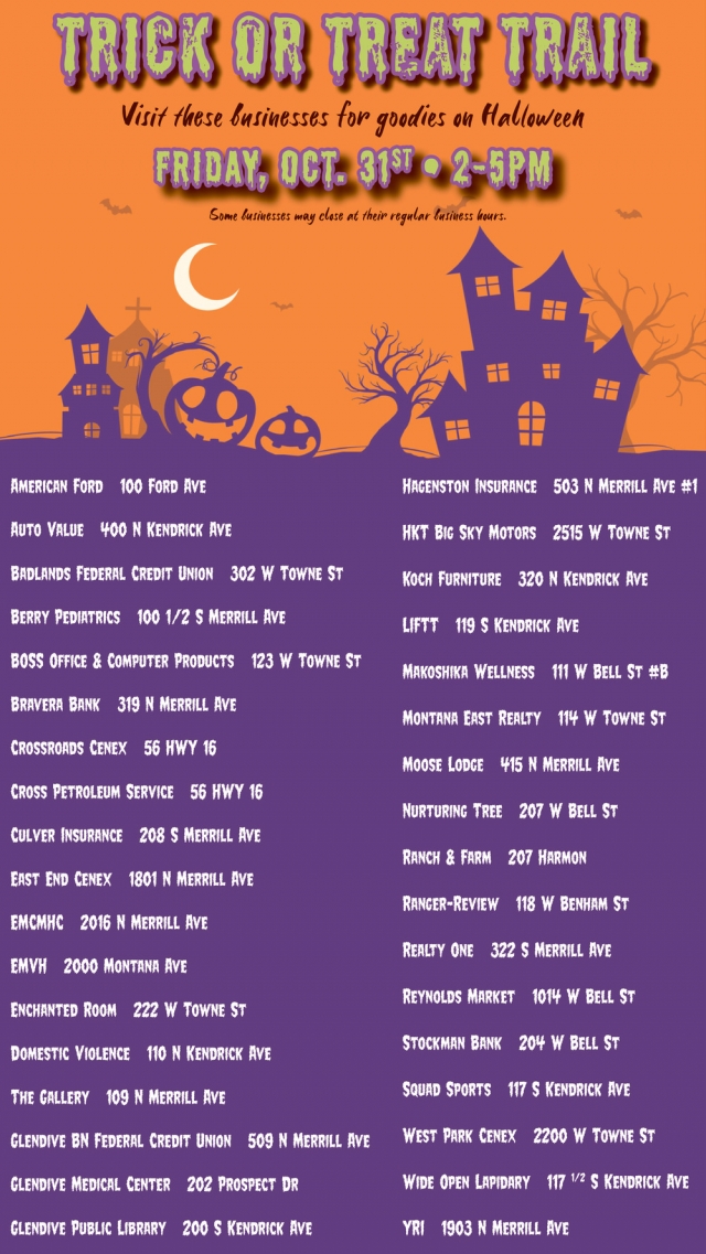 Trick or Treat Trail, Trick or Treat Trail (Friday, Oct 31st)