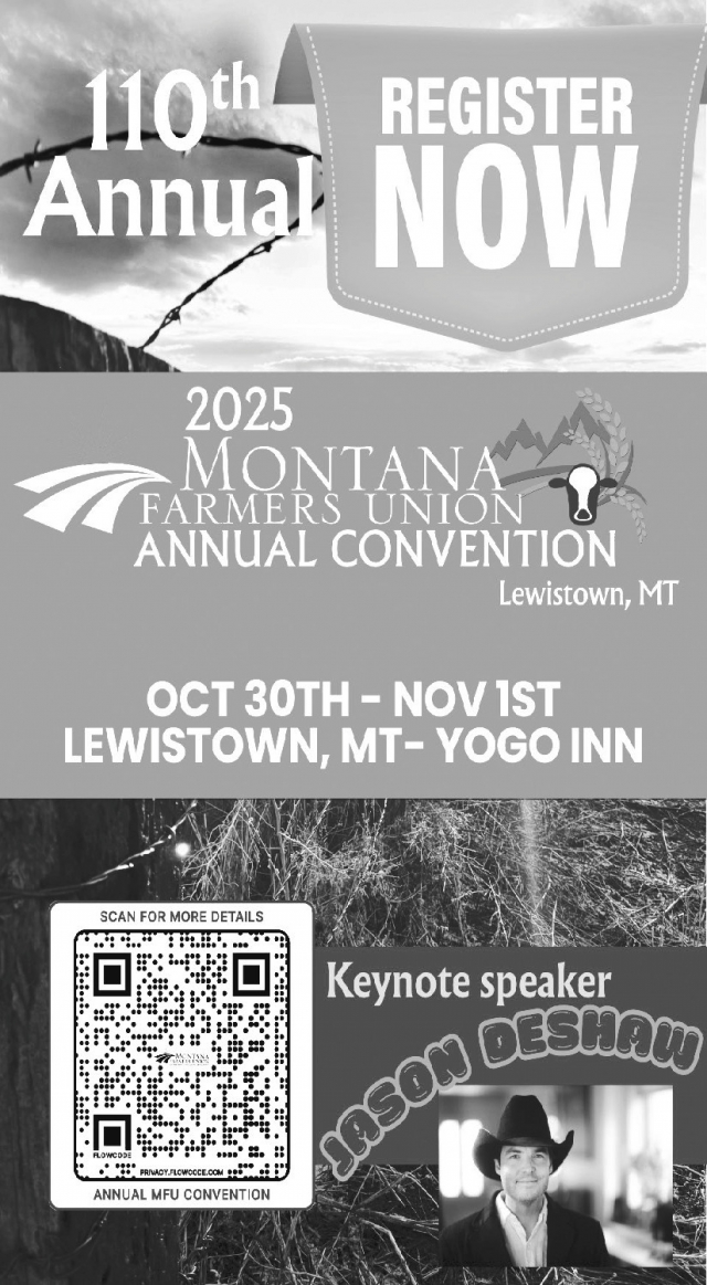 110th Annual Register Now , 2025 Montana Farmers Union Annual Convention, Lewistown, MT