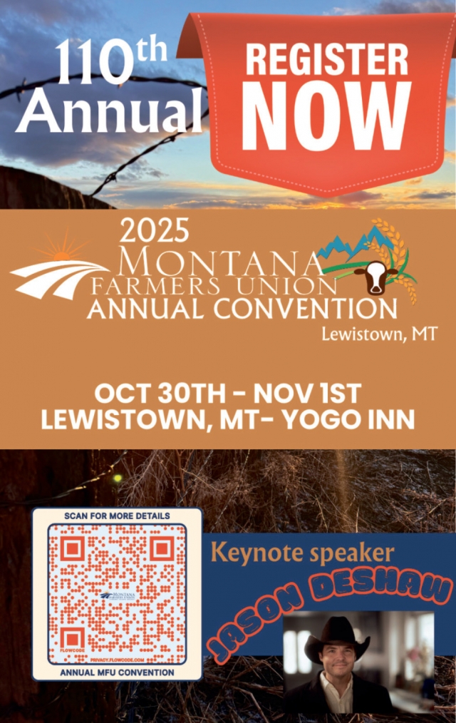 110th Annual Register Now, 2025 Montana Farmers Union Annual Convention, Lewistown, MT