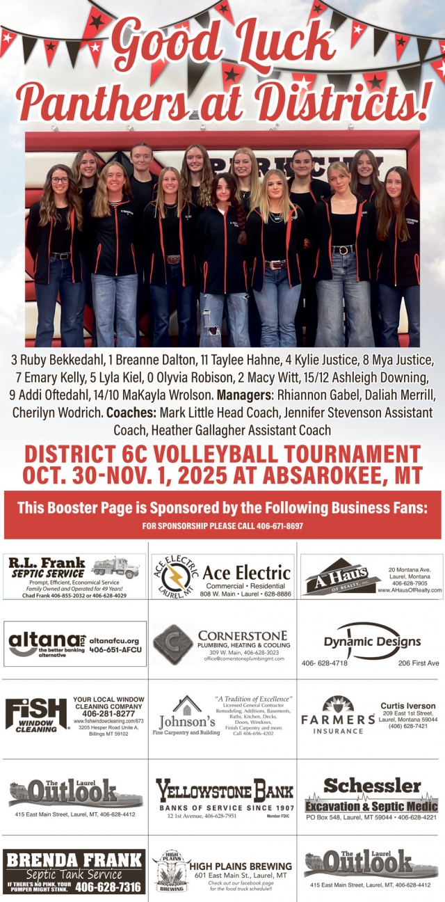 Good Luck Panthers At Districts!, Montana Fair Housing