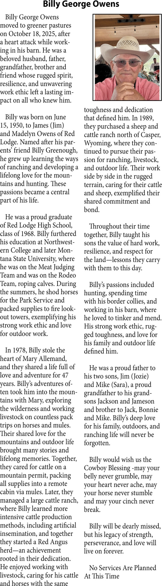 Billy George Owens, The Family of Billy George Owens