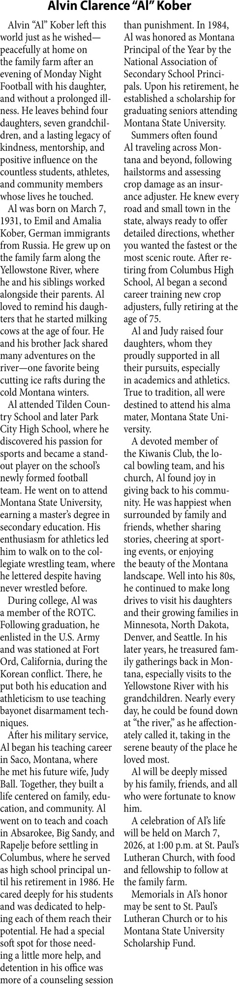 Alvin Clarence Al Kober, The Family of Alvin Clarence Al Kober