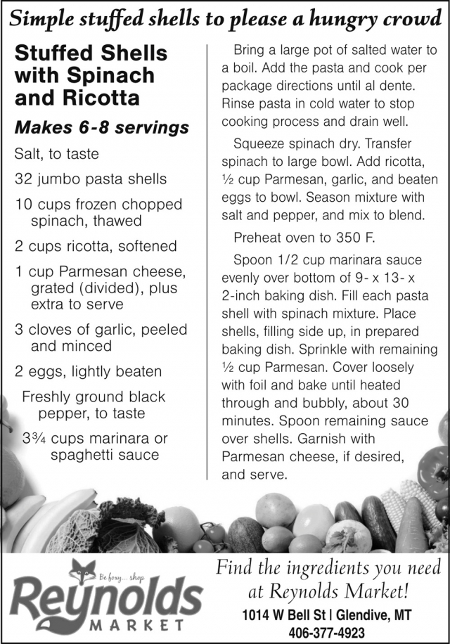Simple Stuffed Shells To Please A Hungry Crowd, Reynolds Pharmacy, Glendive, MT