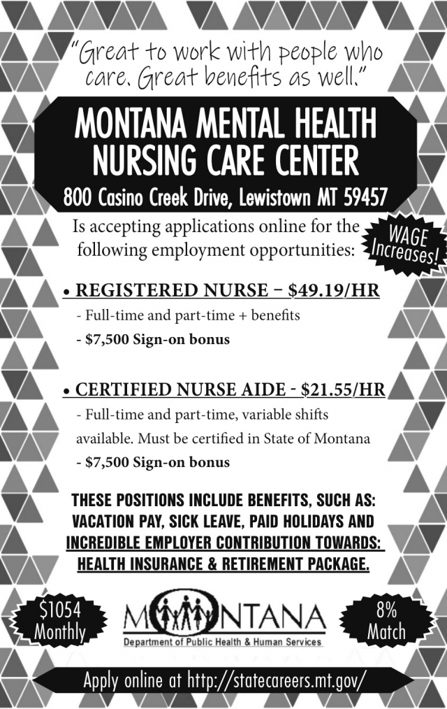 Registered Nurse, Montana Mental Health Nursing Care Center, Lewistown, MT