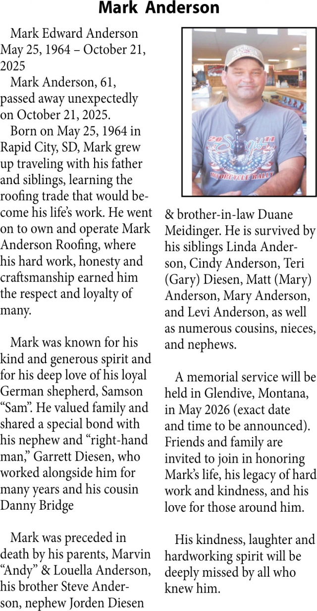 Mark Anderson, The Family of Mark Anderson
