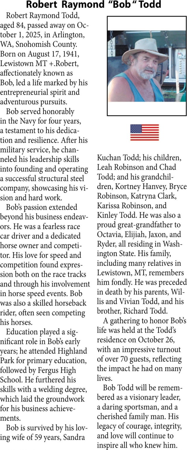 Robert Raymond "Bob" Todd, The Family of Robert Raymond "Bob" Todd