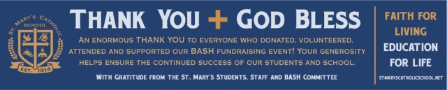 Thank You + God Bless, St. Mary's Catholic School, Livingston, MT
