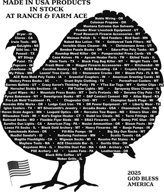 Made in Usa Products, Ranch & Farm Ace Hardware, Glendive, MT