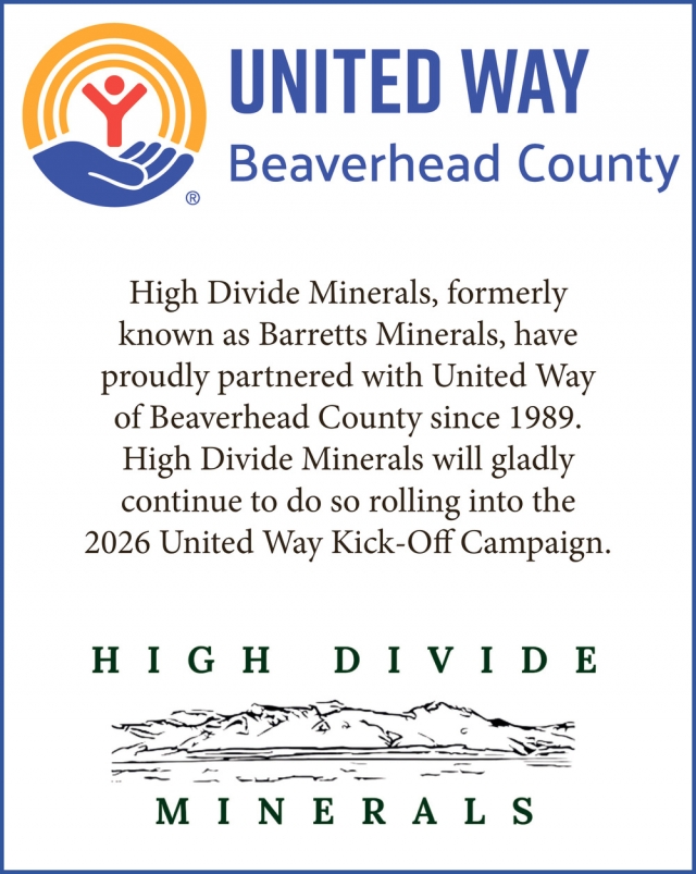 Partnered with United Way of Beaverhead County, High Divide Minerals, Dillon, MT