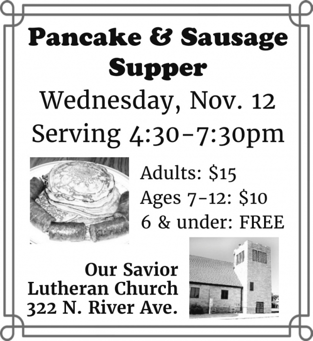 Pancake & Sausage Supper, Our Savior Lutheran Church Glendive, Glendive, MT