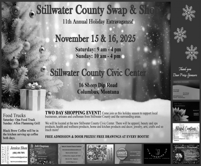Two Day Shopping Event!, Stillwater County Swap & Shop (November 15 & 16, 2025))