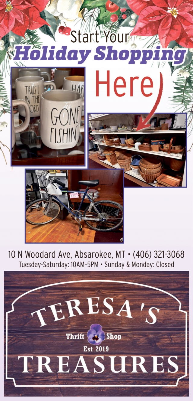 Start Your Holiday Shopping Here, Teresa's Treasures, Red Lodge, MT