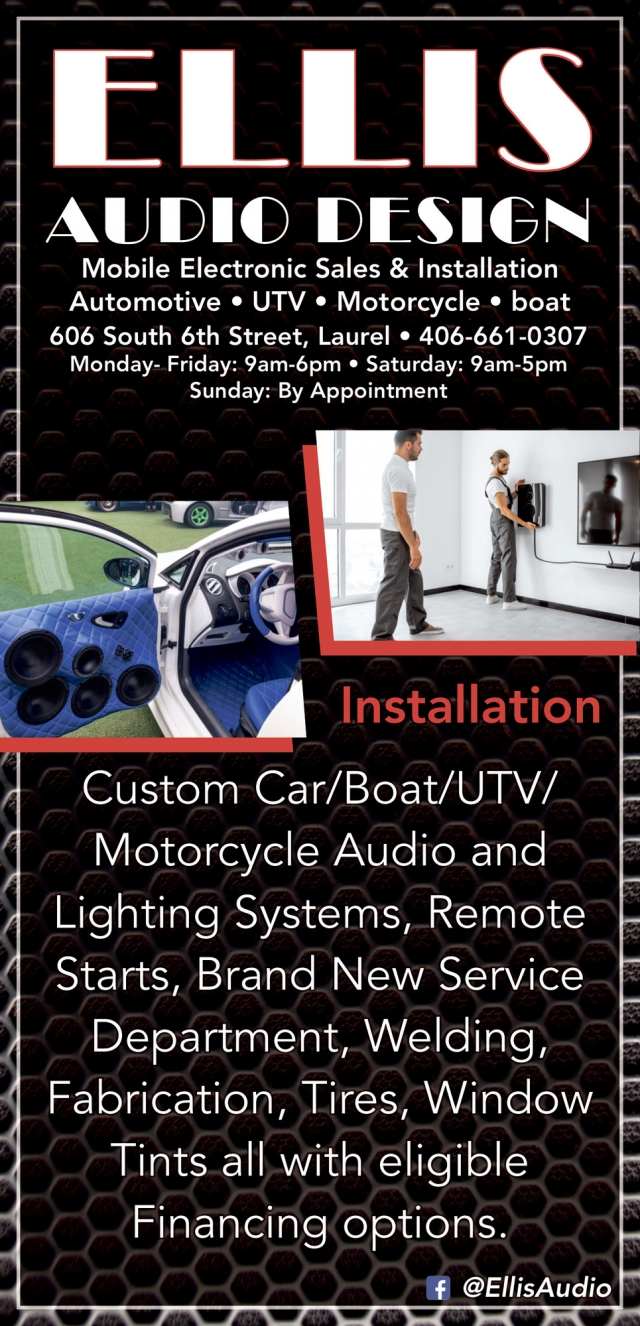 Mobile Electronics Sales & Installation, Ellis Audio Design, Laurel, MT