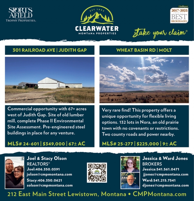 301 Railroad Ave / Judith Gap, Clearwater Montana Properties - Joel & Stacy Olson / Jessica & Ward Jones