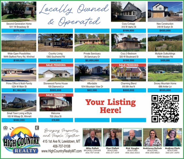 Your Listing Here!, High Country Realty, Lewistown, MT