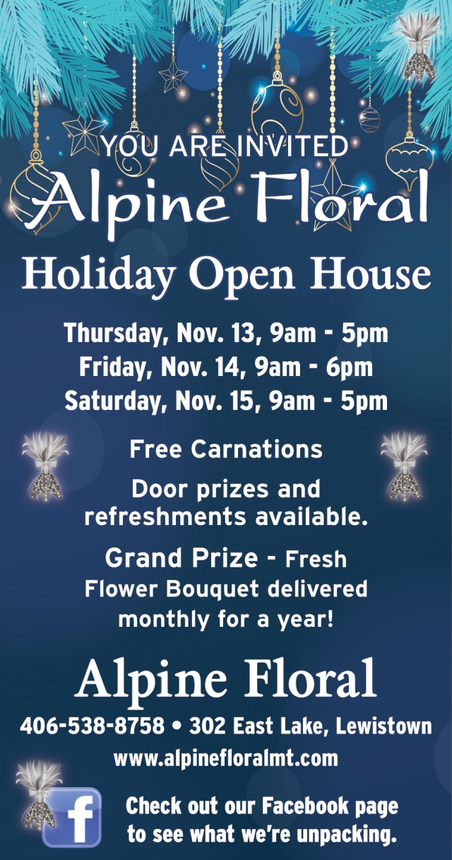 Holiday Open House, Alpine Floral, Lewistown, MT
