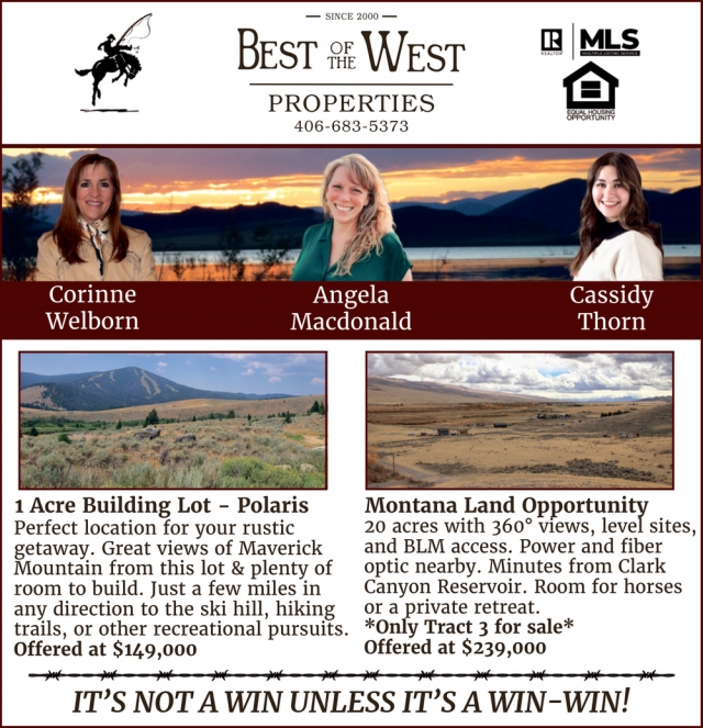 1 Acre Building Lot, Best of the West Properties