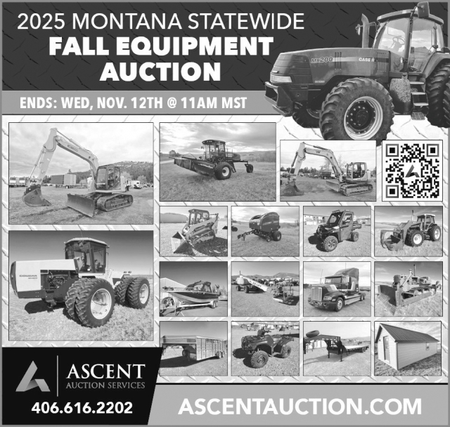 Fall Equipment Auction, Ascent Auction Services, Lewistown, MT