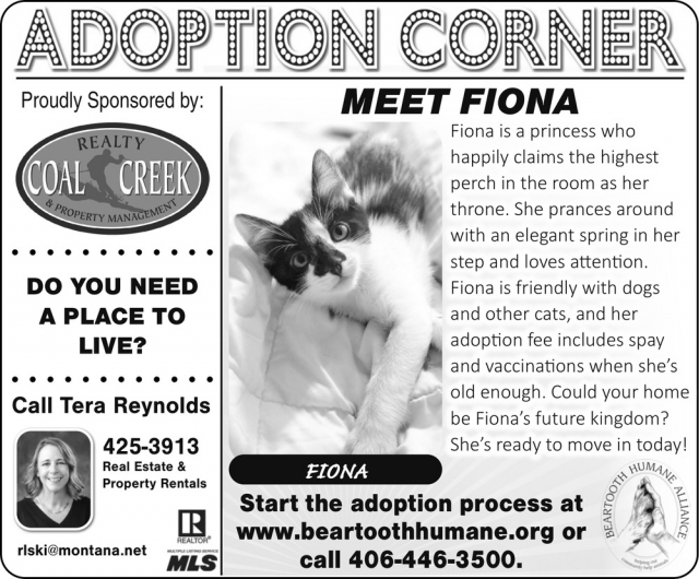 Adoption Corner, Tera Reynolds - Coal Creek Realty & Property Management