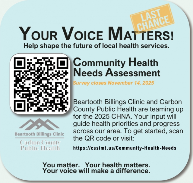 Your Voice Matters!, Beartooth Billings Clinic, Red Lodge, MT