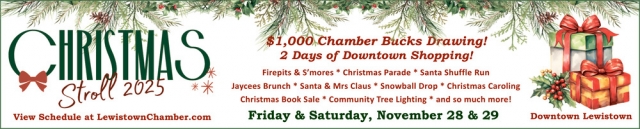 $1,000 Chamber Bucks Drawing!, Christmas Stroll 2025