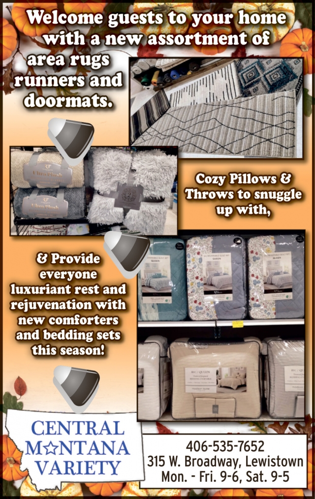 Cozy Pillows & Throws to Snuggle Up, Central Montana Variety, Lewistown, MT
