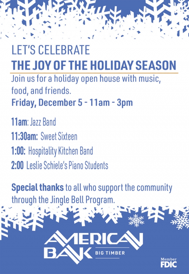 The Joy of The Holiday Season, American Bank - Big Timber, Big Timber, MT