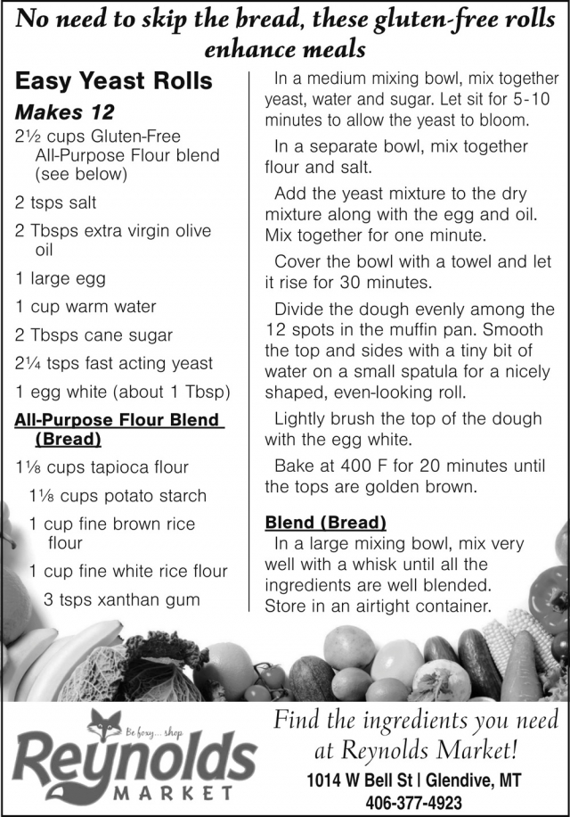 Easy Yeast Rolls, Reynolds Market, Sidney, MT