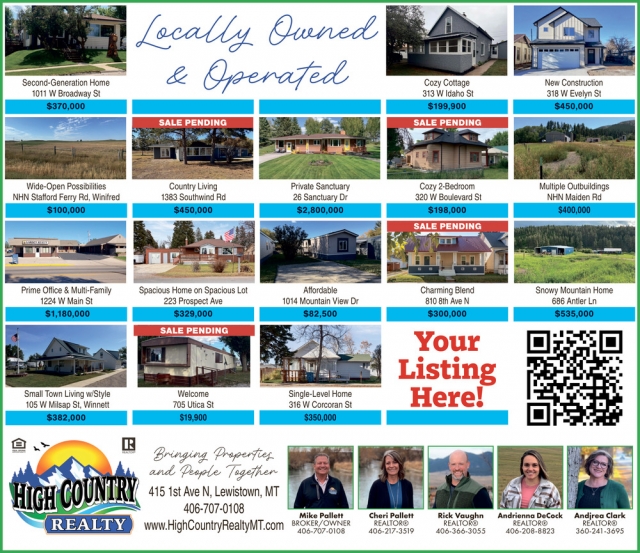Sale Pending, High Country Realty, Lewistown, MT