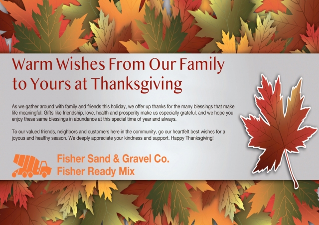 Warm Wishes from Our Family to Yours, Fisher Sand & Gravel Co, Glendive, MT