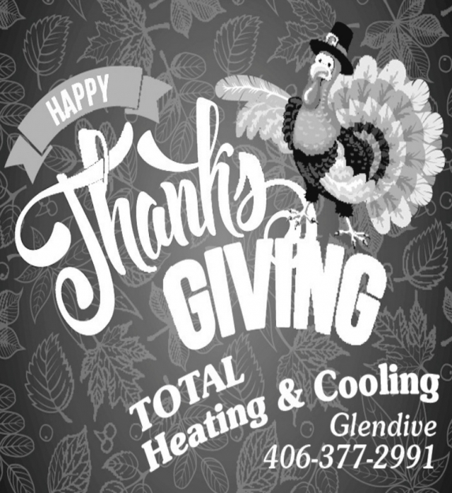 Happy Thanksgiving, Total Heating & Cooling, Glendive, MT