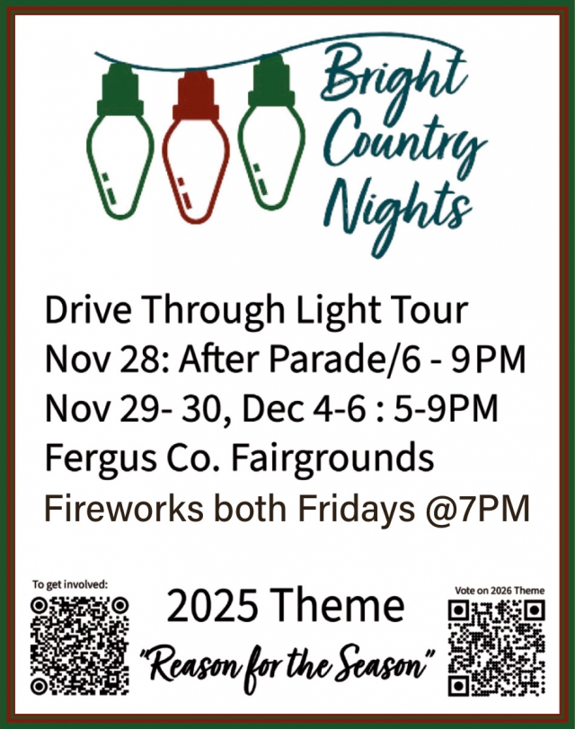 Drive Through Light Tour, Bright Country Nights at Fergus County Fairgrounds, Grass Range, MT