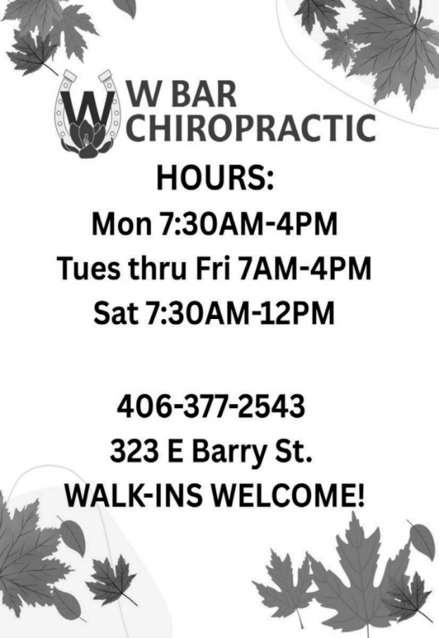 Walk-Ins Welcome!, W Chiropractic, LLC - Glendive, Glendive, MT