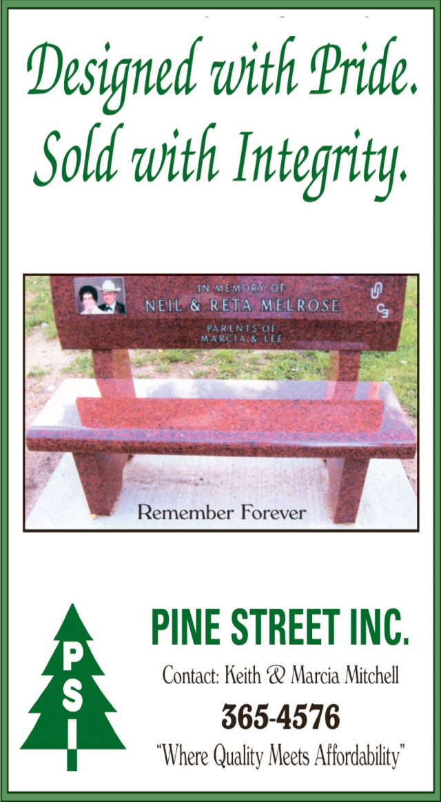 Designed with Pride. Sold with Integrity., Pine Street Inc, Glendive, MT