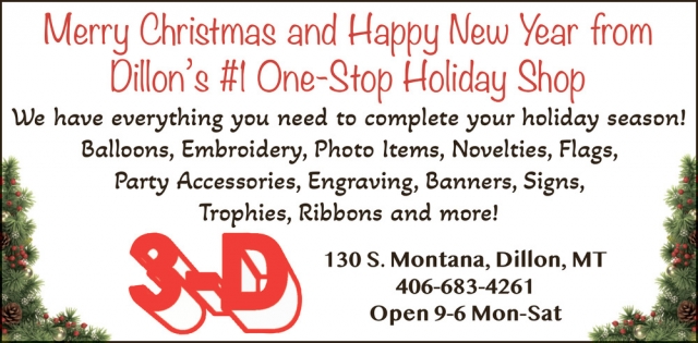 Merry Christmas, 3-D, Dillon, MT