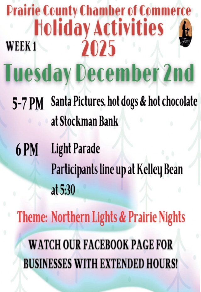 Holiday Activities 2025, Prairie County Chamber of Commerce