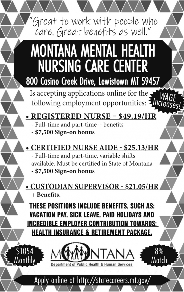 Registered Nurse, Montana Mental Health Nursing Care Center, Lewistown, MT