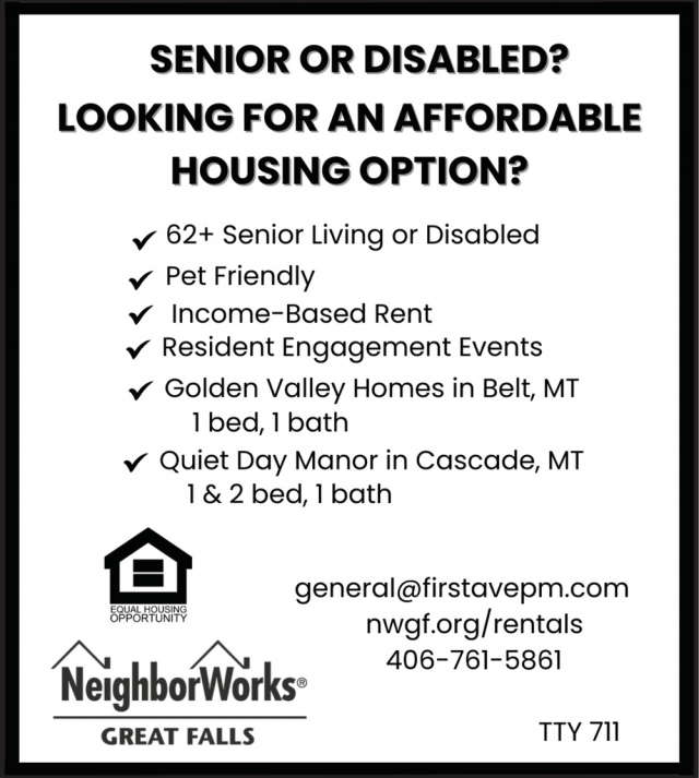 Senior or Disabled?, NeighborWorks - Great Falls, Great Falls, MT