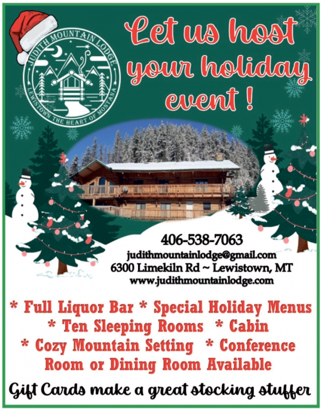 Let Us Host Your Holiday Event!, Judith Mountain Lodge, Lewistown, MT