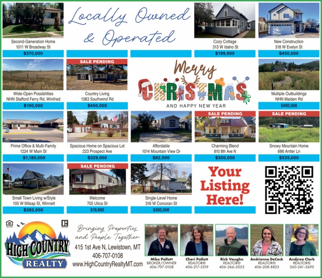 Sale Pending, High Country Realty, Lewistown, MT