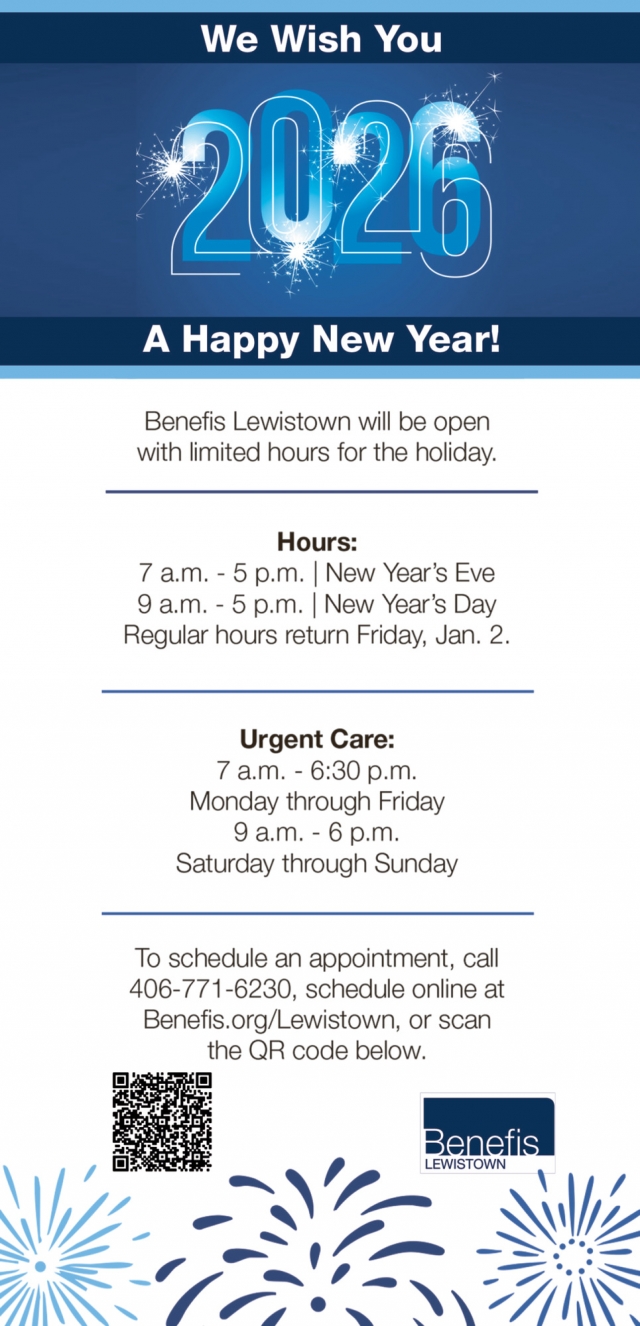 We Wish You a Happy New Year!, Benefis Lewistown, Lewistown, MT