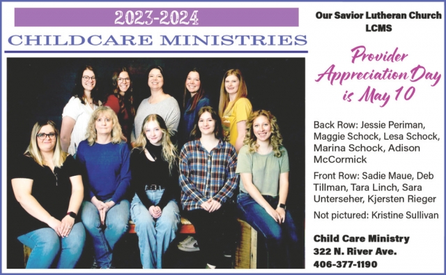 Provider Appreciation Day Is May 10, Our Savior Lutheran Child Care Ministry - Glendive