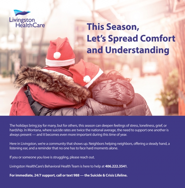 This Season, Let's Spread Comfort and Understanding, Livingston Healthcare, Livingston, MT