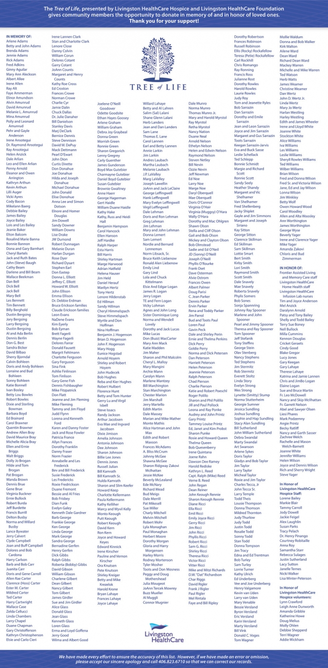 Tree of Life, Livingston Healthcare, Livingston, MT