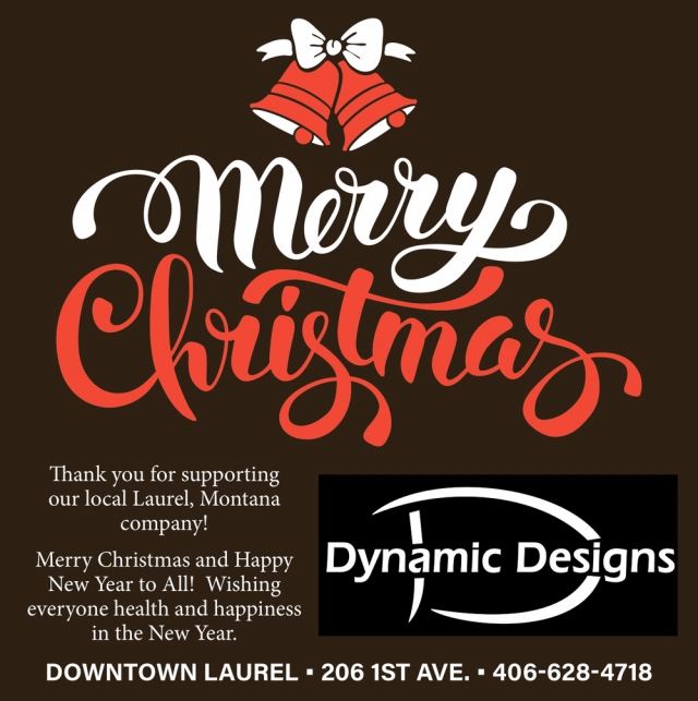 Merry Christmas, Dynamic Design, Laurel, MT
