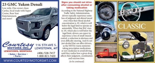 23 GMC Yukon Denali, Courtesy Motors Inc