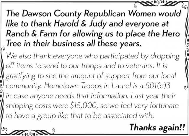 Thank You, Dawson County Republican Women